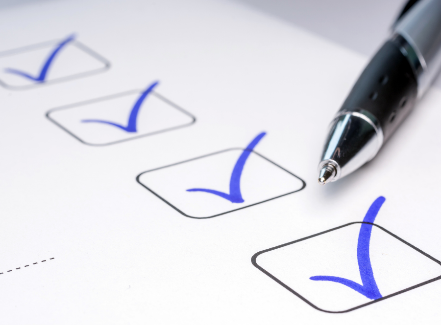 check marks on paper